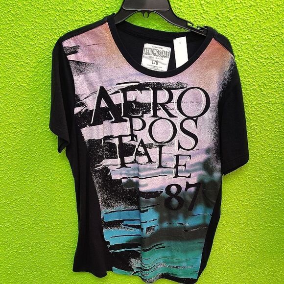 Aeropostale Black and Multicolor Graphic Tee - Picture 1 of 3